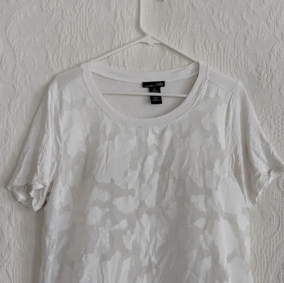 Rxb Sheer White Floral Tshirt Applique Flowers Embroidered Femme Goddess Spring - Picture 2 of 9